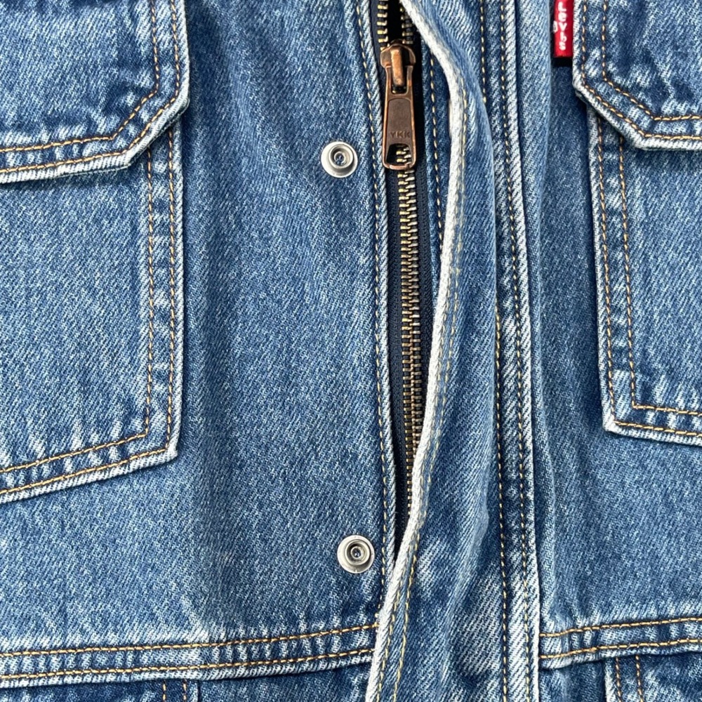 Levis East Port Chore Jacket Men L Blue Denim Corduroy Collar Relaxed 002WW0000 - Picture 8 of 16